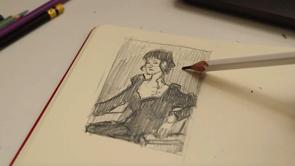 thumbnail sketch for a portrait painting